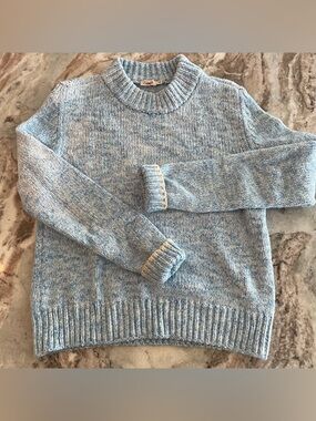 Faherty Mock Neck Sweater Light Blue Small